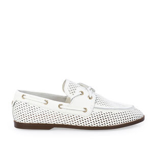 LOAFER MOCASSIM BRANCO DE COURO LAÇO