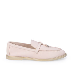 LOAFER MOCASSIM ROSA PEÔNIA COURO NOBUCK