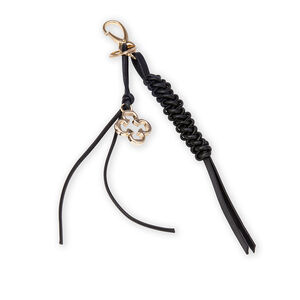 CHAVEIRO BOLSA COURO PRETO COM MOSQUETÃO BAG CHARM