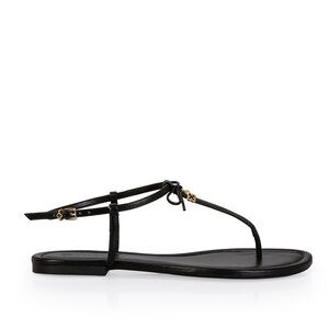 SAND&Aacute;LIA RASTEIRA PRETA DE COURO LA&Ccedil;O