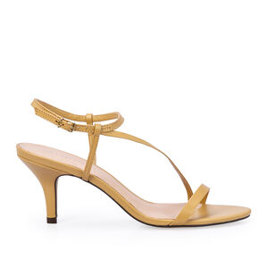 SANDÁLIA SALTO BAIXO BEGE SAVANA DE COURO