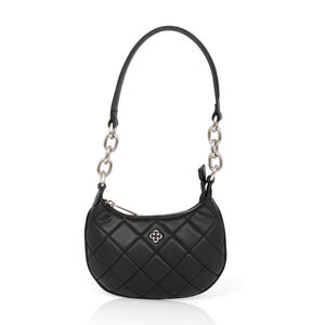 BOLSA PEQUENA COURO PRETA MATELASSÊ