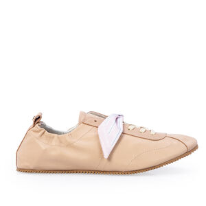 TÊNIS FEMININO NUDE SEDA DE COURO BALLERINA SNEAKERS