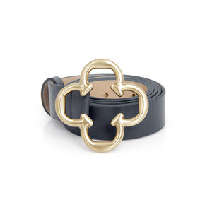 CINTO FEMININO DE COURO AZUL MARINHO MONOGRAMA