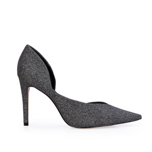 SCARPIN SALTO ALTO CINZA GLITTER