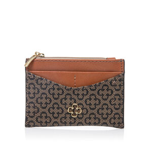 PORTA CART&Atilde;O BEGE MONOGRAMA Z&Iacute;PER