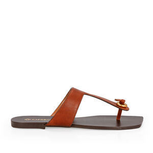 CHINELO DE DEDO COURO CAMEL