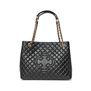 BOLSA HOBO PRETA DE COURO MATELASSÊ CARINA