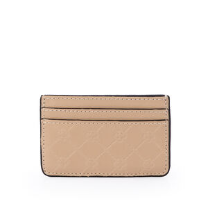 PORTA CART&Atilde;O NUDE SEDA COURO MONOGRAMA