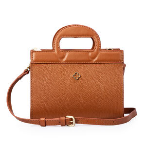 BOLSA PEQUENA TIRACOLO CARAMELO DE COURO TOTE