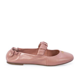 SAPATILHA BONECA COURO ROSA COM TIRA