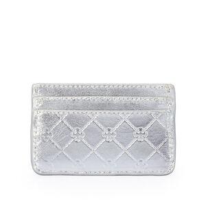 PORTA CART&Atilde;O PRATEADO COURO MONOGRAMA