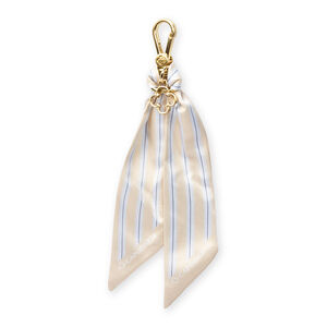 CHAVEIRO BOLSA LENÇO LISTRADO CREME BRULLE BAG CHARM