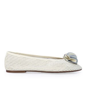 SAPATILHA BRANCA DUNA DE COURO VAZADO