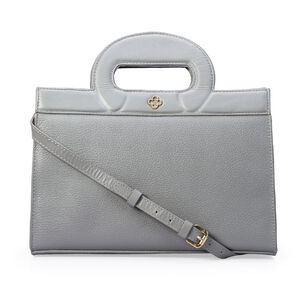 BOLSA TOTE CINZA CARBONO DE COURO