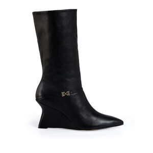 BOTA CANO MÉDIO DE COURO PRETA