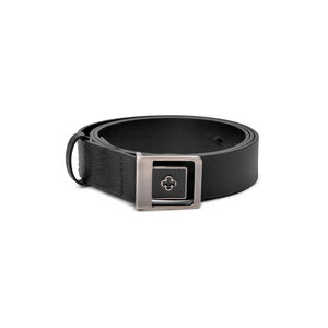 CINTO FEMININO PRETO DE COURO FIVELA QUADRADA