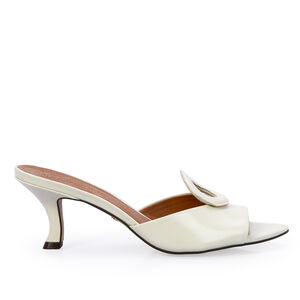 MULE SALTO M&Eacute;DIO BRANCA DUNA DE COURO