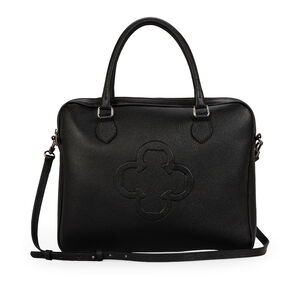 PASTA NOTEBOOK PRETA DE COURO COM DUAS AL&Ccedil;AS