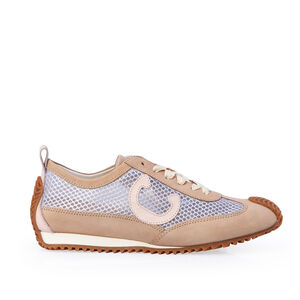 TÊNIS FEMININO COURO NOBUCK NUDE SEDA