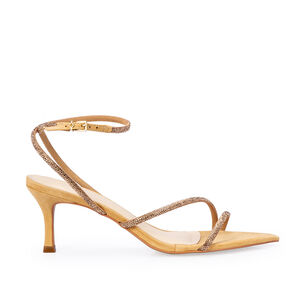 SAND&Aacute;LIA SALTO M&Eacute;DIO BEGE SAVANA DE COURO HOTFIX