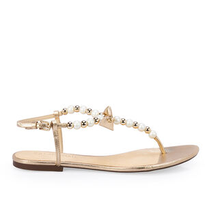 SANDÁLIA RASTEIRA DOURADA PÉROLAS