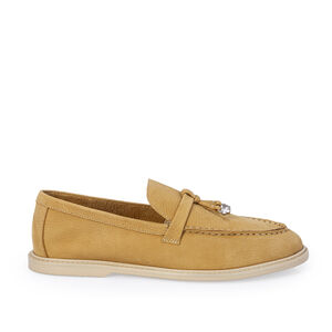 LOAFER MOCASSIM BEGE SAVANA DE COURO NOBUCK