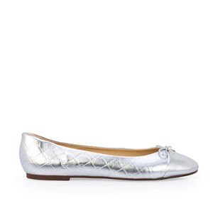 SAPATILHA MONOGRAMA DE COURO PRATEADA