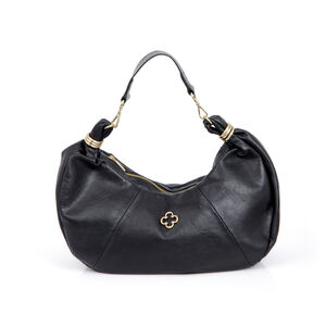 BOLSA PRETA HOBO DE COURO