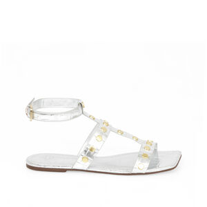 SANDÁLIA RASTEIRA PRATEADA BICO QUADRADO