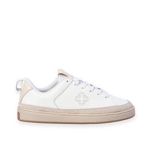 TÊNIS FEMININO BRANCO DE COURO AMARRAÇÃO