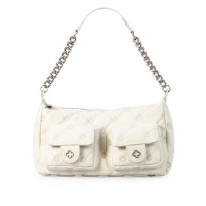 BOLSA BRANCA DUNA DE COURO MONOGRAMA SHOULDER BAG