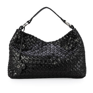 BOLSA GRANDE PRETA COURO TRESS&Ecirc; HOBO