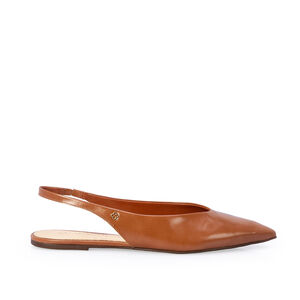 SAPATILHA SLINGBACK CARAMELO DE COURO