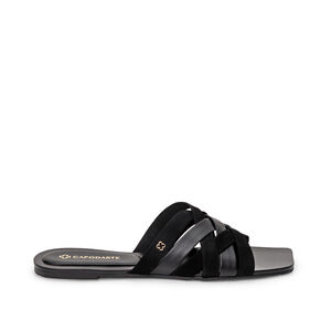 CHINELO RASTEIRO PRETO COURO NOBUCK BICO QUADRADO