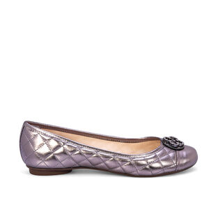 SAPATILHA CATHERINE COURO CINZA PEWTER MATELASSÊ