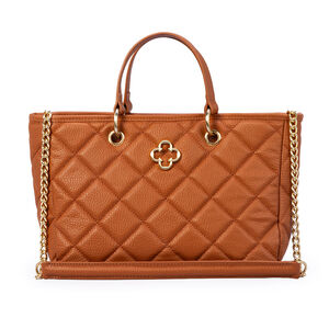 BOLSA TOTE CARAMELO DE COURO MATELASS&Ecirc;