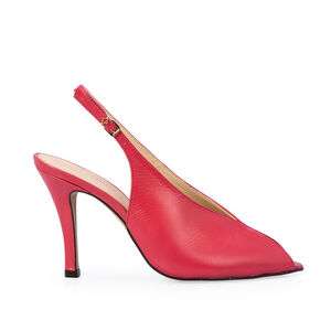 PEEP TOE SLINGBACK ROSA MAGN&Oacute;LIA DE COURO