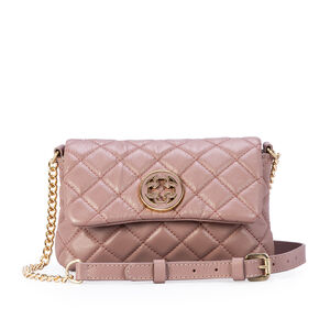 BOLSA SHOULDER COURO ROSE TIRACOLO PEQUENA