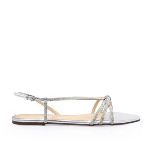 SANDÁLIA RASTEIRA PRATEADA BRILHOS