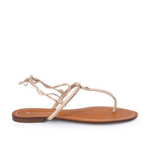 SANDÁLIA RASTEIRA NUDE SEDA DE COURO AMARRAÇÃO