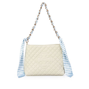 BOLSA BRANCA DUNA DE COURO SHOULDER BAG + LENÇO REMOVÍVEL