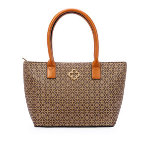 BOLSA M&Eacute;DIA MONOGRAMA SHOPPER AL&Ccedil;A CARAMELO