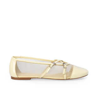 SAPATILHA DE COURO CREME BRULLE TELA