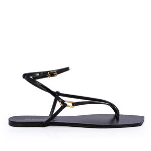 SAND&Aacute;LIA RASTEIRA COURO PRETA BICO QUADRADO