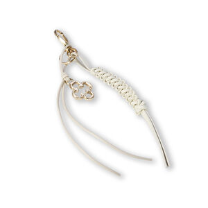 CHAVEIRO BOLSA COURO BRANCO COM MOSQUETÃO BAG CHARM