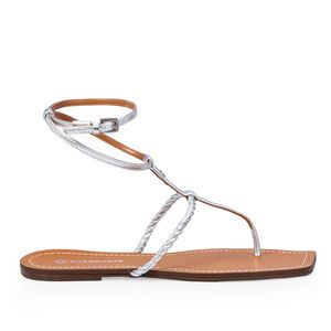 SAND&Aacute;LIA RASTEIRA PRATEADA BICO QUADRADO