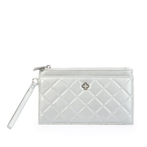 CARTEIRA FEMININA PRATEADA METALIZADA MATELASSÊ