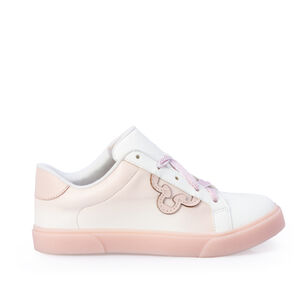 TÊNIS INFANTIL BRANCO E ROSA PEÔNIA AMARRAÇÃO