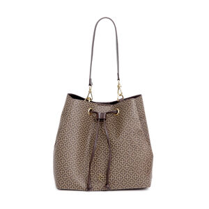 BOLSA MARROM MONOGRAMA COM ALÇA GORGURÃO BUCKET